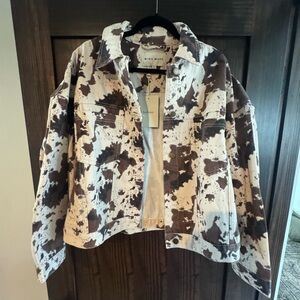 Bohme Brown and White Denim Jacket